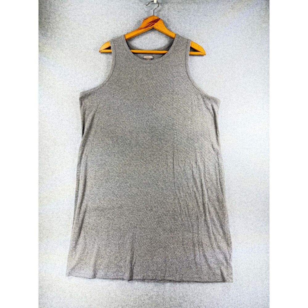 Falls Creek Women’s 2X Gray Ribbed Sleeveless Tank Top Stretch Plus 3745